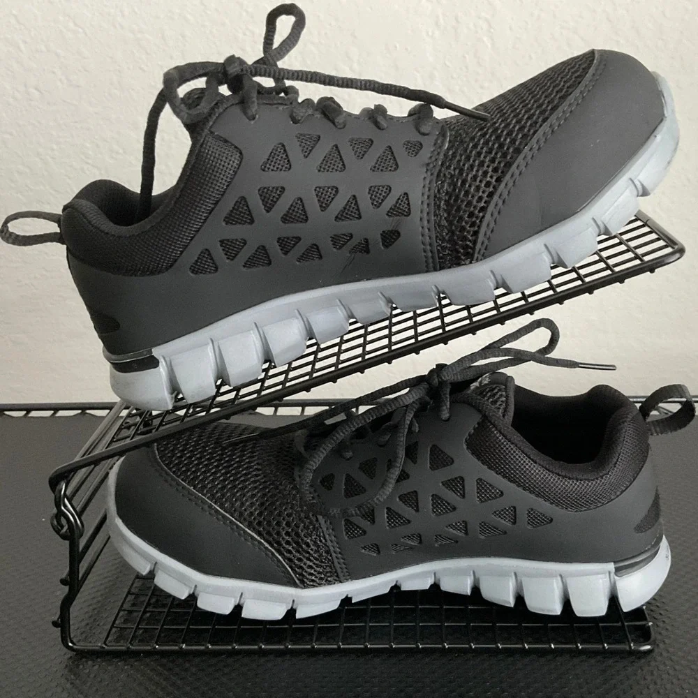 Reebok Work Sublite Cushion RB4041 Mens 6 Black Alloy Toe Safety Shoes EH